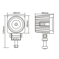 Cree led combobeam 10 watt vierkant